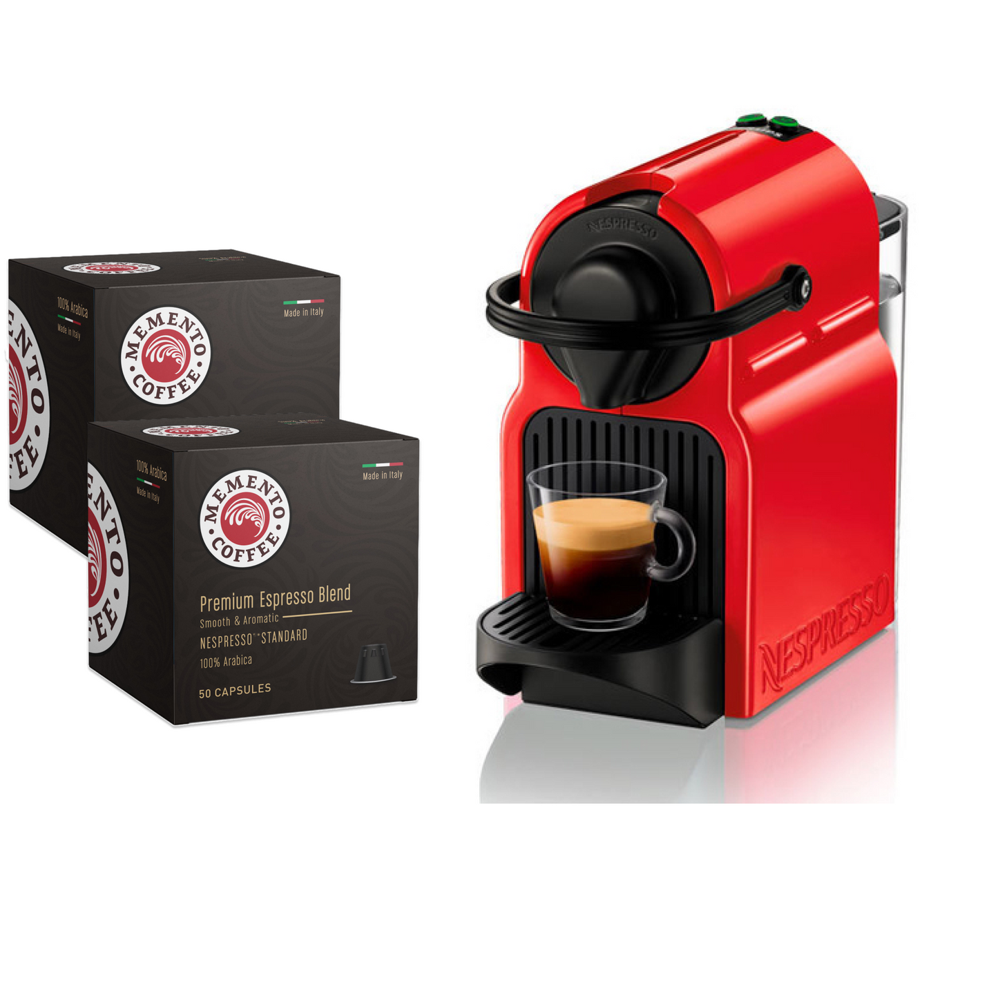 Кафемашина NESPRESSO INISSIA + 100 бр. Memento® ESPRESSO Arabica